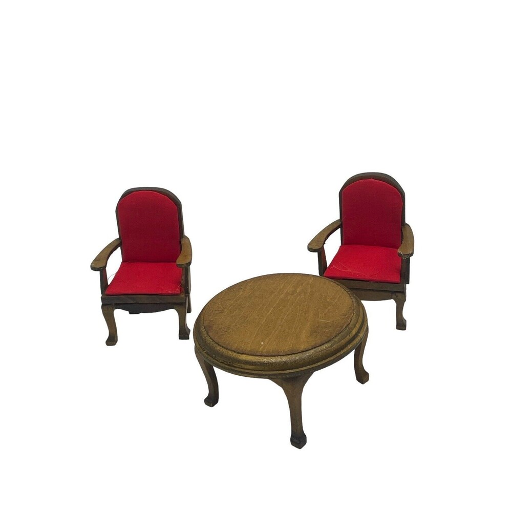 Miniature Table Dining Chairs Furniture Dollhouse Figurine Set Collections